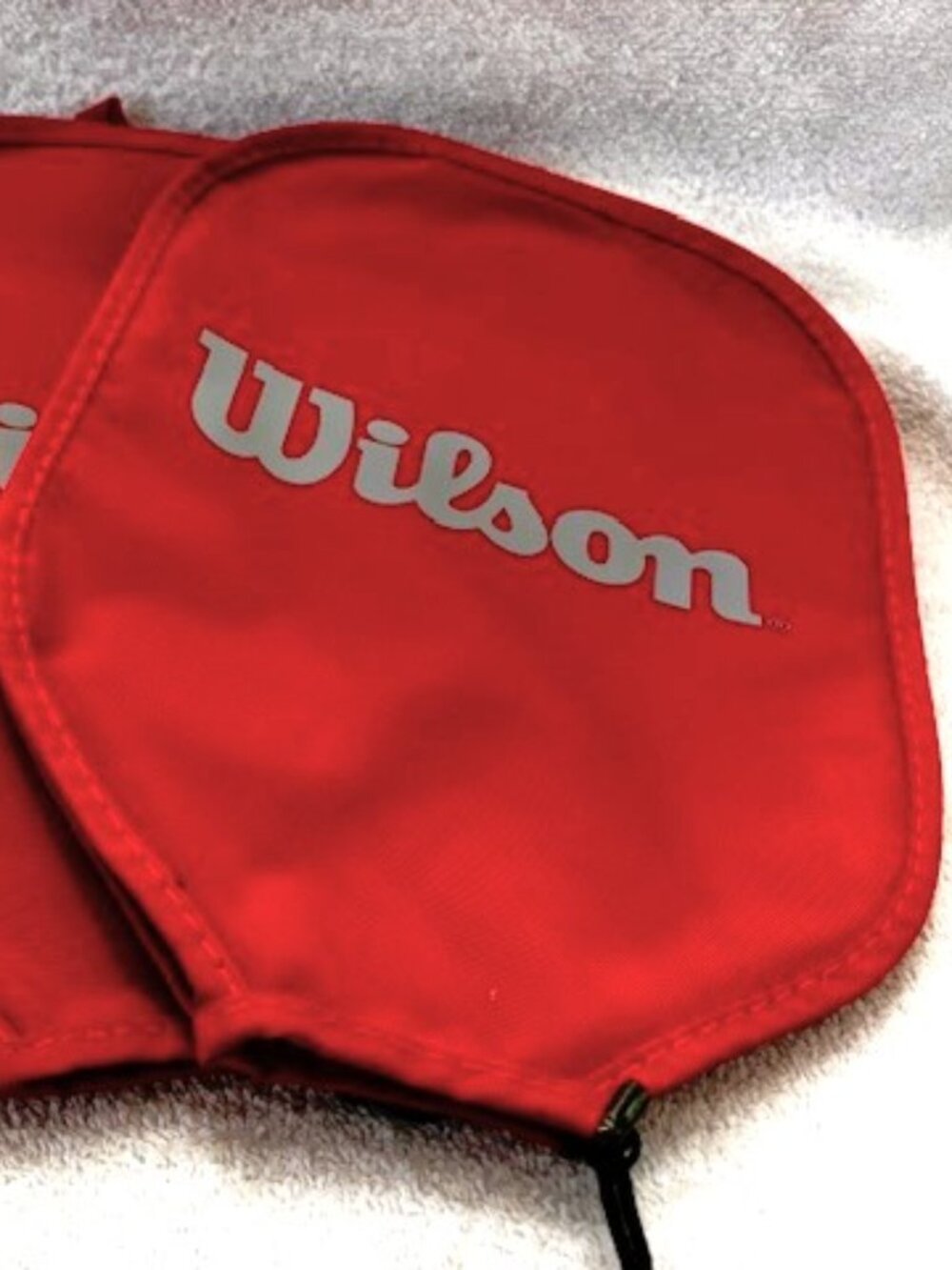 Wilson set of three red padded pickleball covers with black zip closure NWOT